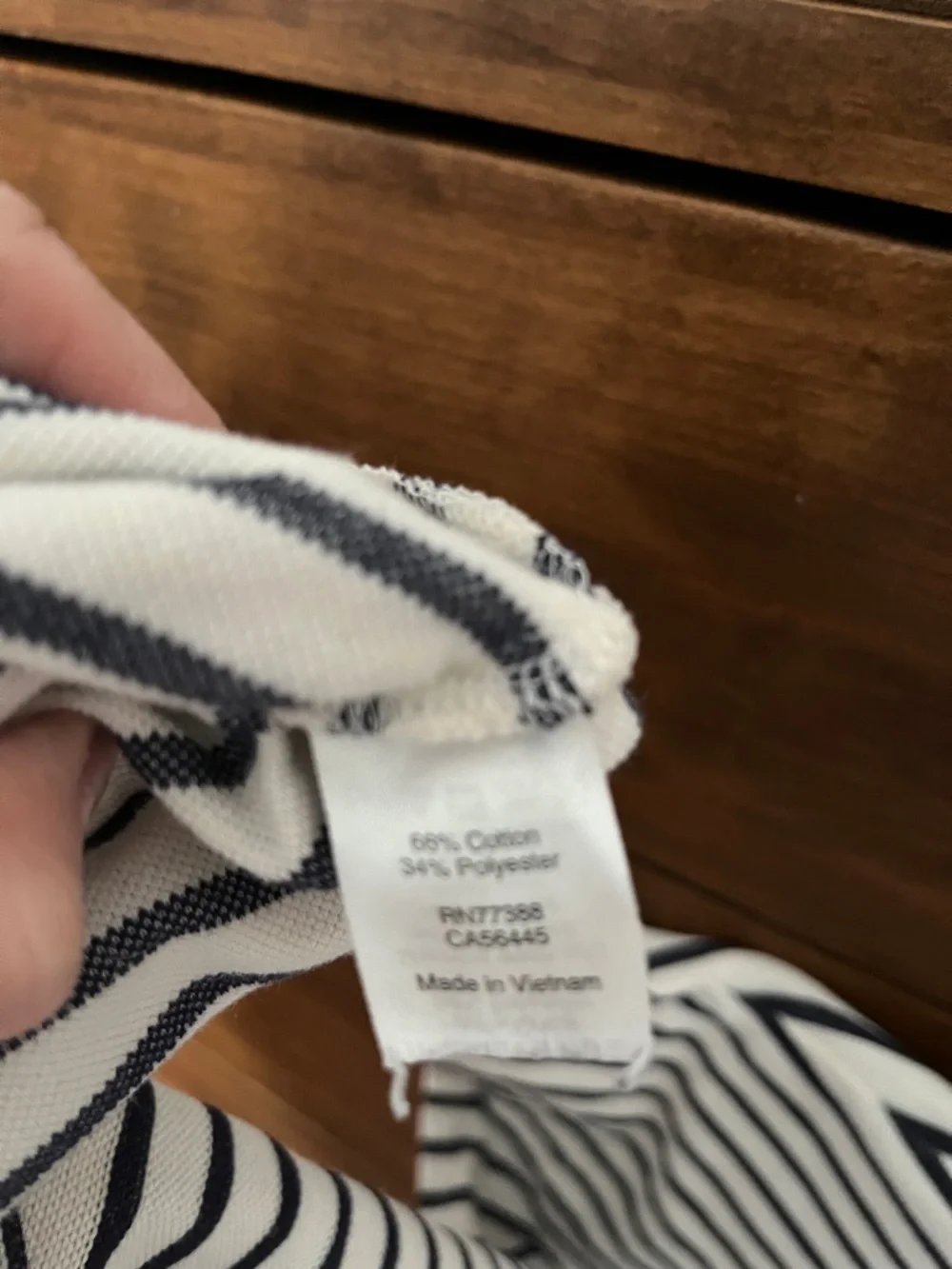 J. Crew Navy and White Striped V‑Neck Tee Dress